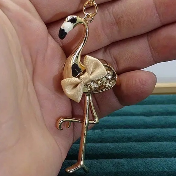 Gold Flamingo Keychain/Charm - Picture 1 of 5